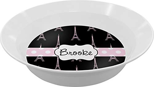 Personalized Black Eiffel Tower Melamine Bowl - 12 oz