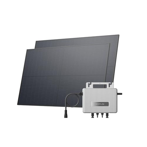 Kit Solaire EcoFlow Stream 800W avec Panneaux solaires 450 W*2, pour balcons, Jardins, toits et Murs, Seuls Quelques Petits défauts dans l'emballage, Le Produit n'a Pas été utilisé(Reconditionné)