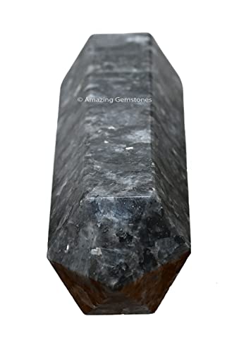 Image of Amazing Gemstone Large Larvikite Crystal Towers ~ Natural Healing Crystal Point Obelisk for Reiki Healing and Crystal Grid (5.5 to 6 INCH)