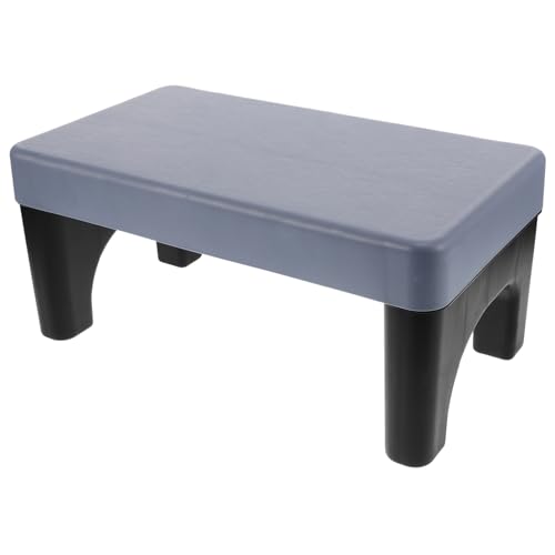 Tabouret de toilette bleu rectangulaire avec pieds noirs antidérapants pour salle de bain enfant