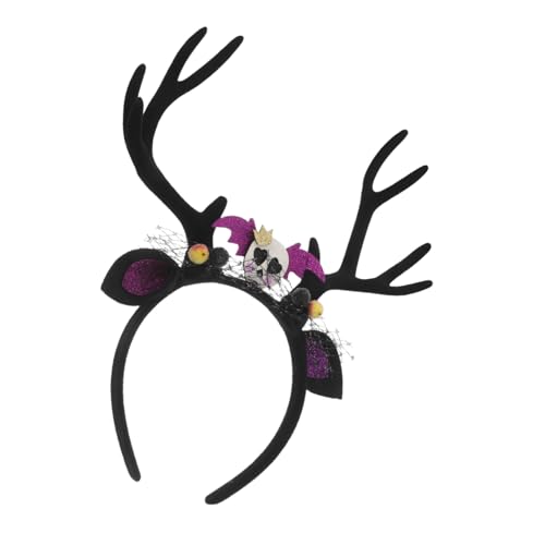 iplusmile Diadema de para Mujer Halloween Accesorio de Festival con Cuernos y Alas de Encaje Diadema Ligera para Cosplay Fiestas y Sesiones de Fotos