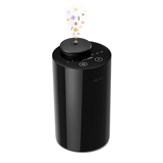 Airversa Waterless Diffuser for Essential Oil, Car Diffsuer, Battery Operated Nebulizer, 0.7 Fl Oz/ 20mL, Mini Scent Air Machine, 3 Timers & 3 Mist Levels for Home, Room, Car, Office - AN6 Black