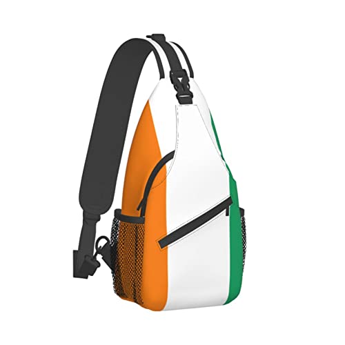 Mochila bandolera unisex negra para senderismo miniatura 3