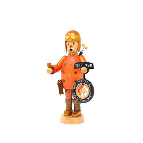 Räuchermännchen Motorrad Erzgebirge 4 Drechslerei Friedbert Uhlig, Räuchermännchen Nr. 014/g,...