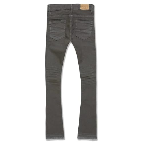 Boys Stacked Fit Denim with Shreds Jeans (Charcoal)2