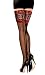 Produktbild PrettyLoveHose Strümpfe Schwarz Spitze Blumenmuster Rot (Schleier, Netz) Silikon Gr. One size, Schwarz