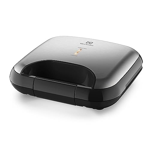 Sanduicheira grill chapa ondulada elétrico Electrolux antiaderente inox ESG20 127v glide