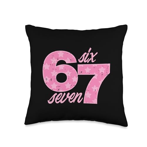 Six Seven 67 Meme Funny Meme 6 7 Costume Kids Girls Youth Throw Pillow