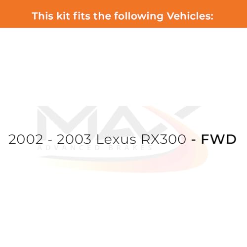 Image of Max Advanced Brakes Front & Rear Brake Kit Compatible With 2002 2003 Lexus RX300 FWD Replacement Premium OE Disc Brake Rotors and Ceramic Brake Pads