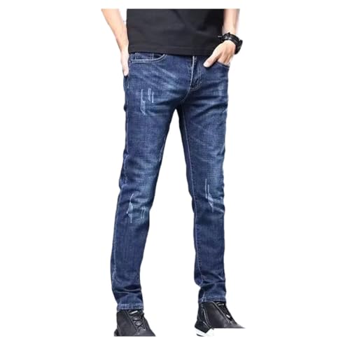 Men's Narrow Leg Jeans Basic Vintage Skinny Pants Straight Leg Outside Denim Trousers