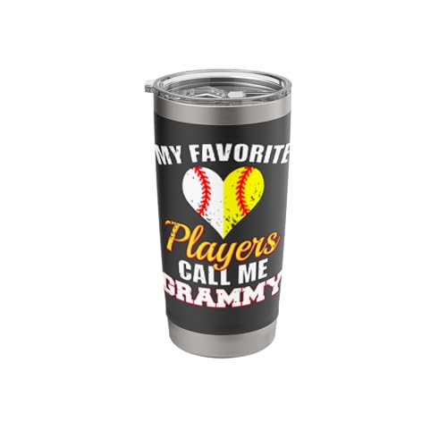 My Favorite Players Call Me Grammy Baseball Softball Grammy Stainless Steel Insulated Tumbler