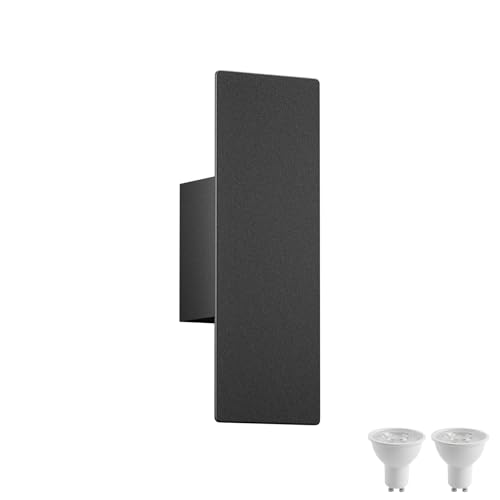 Image of Tipace Hardwired Black Wall Sconces,3000K Modern Wall Lights Led Indoor Wall Wall Mount Light for Bedroom,Living Room, Hallway,GU10 Bulbs Included,1 Pack
