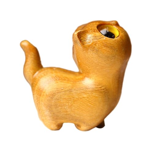 Statue chat en bois pour decoration de table et centre de table