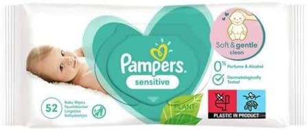 Pampers Sensitive Clean Chusteczki Nawilżane, 52 x 5