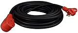 Valterra Mighty Cord RV 30-Amp Extension Cord, 50-Foot Power Extension Cord, Red