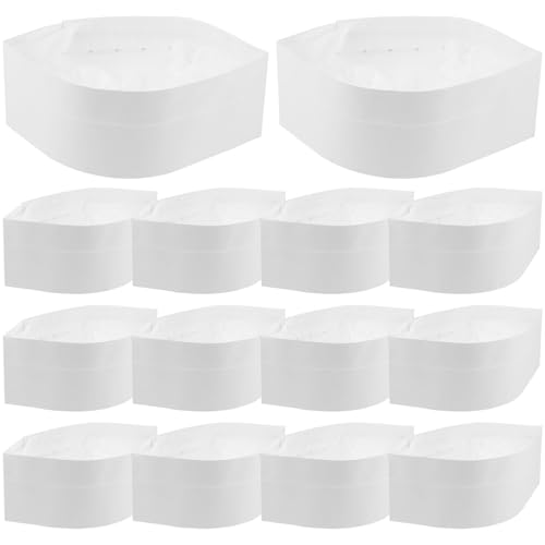 Tofficu 20pièces Toques Jetables Papier pour Chef Calots Cuisine Blancs pour Restauration Boulangerie Café et Événements Protection Hygiénique les Débris...