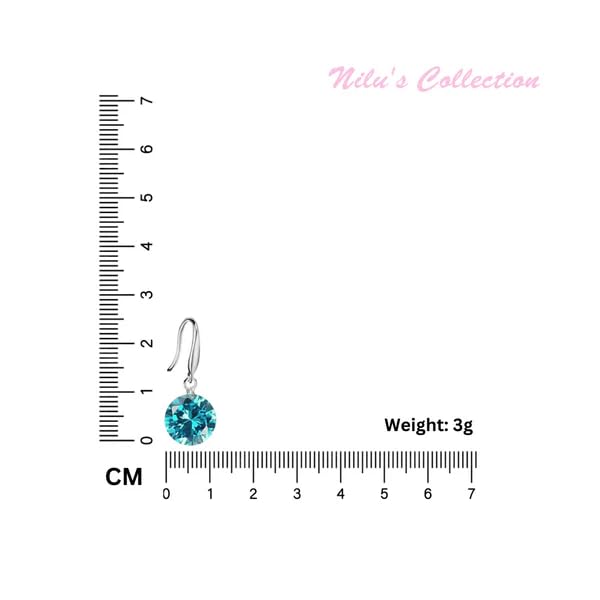 Image of Nilu's Collection Enchanting Light Weight Cubic Zircon Crystal Drop Earrings for Women and Girls, for Daily Use, Office Use