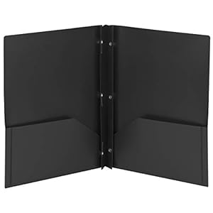 Smead Poly Two-Pocket Folder, Tang-Style Fastener, Letter Size, Black, 25 per Box (87725)