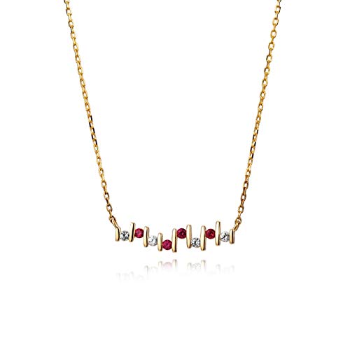 Collier en or 18k avec pendentif rubis rond, le cadeau idéal pour femme