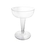 Party Essentials Hard Plastic Two Piece 4-Ounce Champagne Glasses, Clear, 40 Count (Pack of 1)