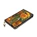 DaihAnle Autumn Sunflowers in Glass ﻿Hand-Held Wallet Fashionable Long Microfiber Leather Large Capacity