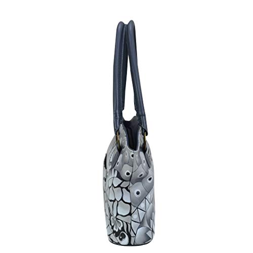 Bolso tote para mujer Anna by Anuschka, de cuero genuino, diseño patchwork en tono plateado miniatura 5
