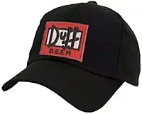 Boné Mundo do Militar - Duff Beer - Chapéu Ajustável - Tricô Ripstop - Militar - Utilitário - Preto - Adulto Unissex