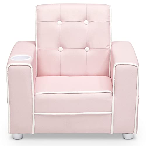 Delta Children Chelsea Kids Upholstered Chair With Cup Holder, Pink #TOP5