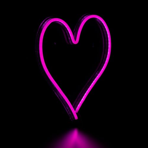 Image of Northlight LED Heart Neon Lighted Wall Art - 13.5 inch - Pink