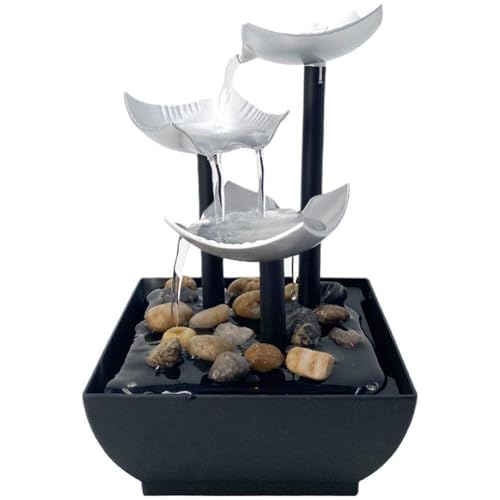 Fontaine D' De Table avec Lumière, Fontaine De Méditation Zen, Fontaine De Décoration D'intérieur, Paysage D' Qui Coule De Rivière, Intérieur pour Chambre À Coucher, Salon