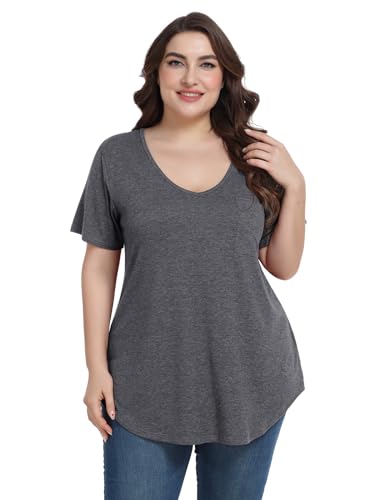Image of BELAROI Women Plus Size Tops V-Neck Tunics Shirts
