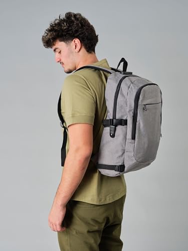 Varietyathletics 19" Laptop Backpack and Organizer Case Set USB Headset Port Anti-Theft Waterproof Travel Work College (Grey)2