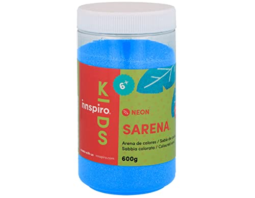 INNSPIRO Arena de colores NEON Azul 600 Gr., para Decoración y Manualidades