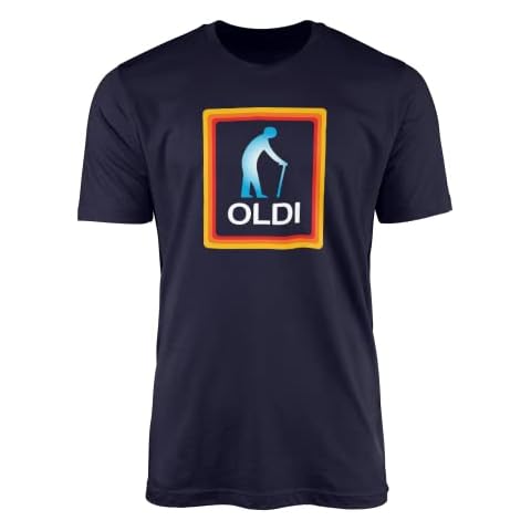 Oldi Man T-Shirt Top Tee - Novelty Joke Funny Old Age Elderly Birthday Christmas Father's Day Dad Daddy Father Grandad Grandpa Navy White Celebration Gift Present (Large, Navy Prime) Cover