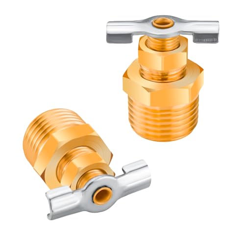 Image of 1 /2'' RV Water Heater Replacement Drain Valve,Upgraded Durable Brass Drain Plug for Replace RV Camper Trailer faulty Plastic Plug without leaking (2-Pack Valve)