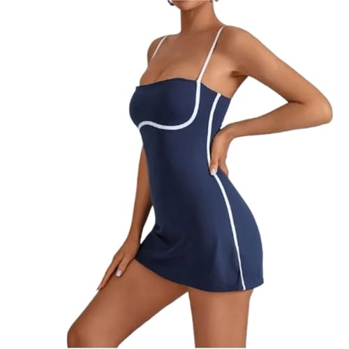 Robe tennis femme avec short intégré anti-frottement pour le sport