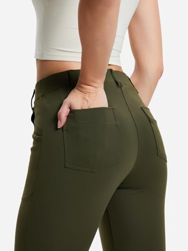 Image of Yogipace,Belt Loops,Women's Petite /Regular /Tall Straight Leg Yoga Dress Pants