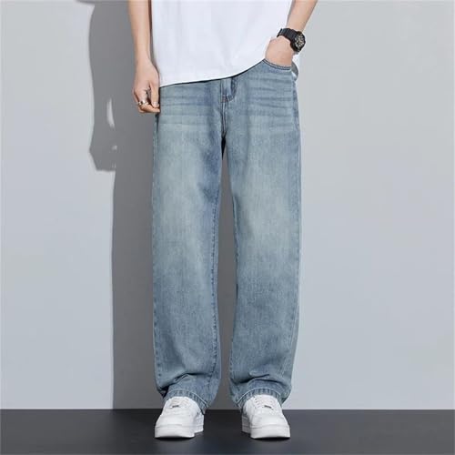 Men's Loose Jeans Spring Summer Thin Breathable Denim Pants Straight Vintage Business Casual Trousers2