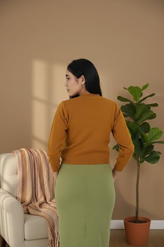 Image of Women Winter Wear V-Neck Full Sleeves Regular Fit Woollen Blouse