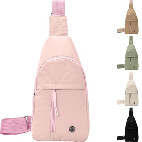 Mayoii Foldie Cross Body Bag Women Water-resistant Sling Bag Women with Wide Strap,Lightweight Foldie Travel Bag Cross Body,Multi-Pocket Crossbody Bags for Women (A-Pink, One Size)