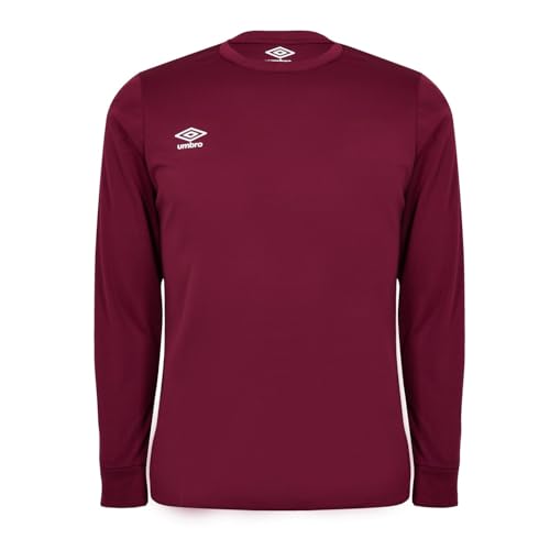 Image of Umbro Mens Club Jersey Long Sleeve Top Sports Training New Claret M