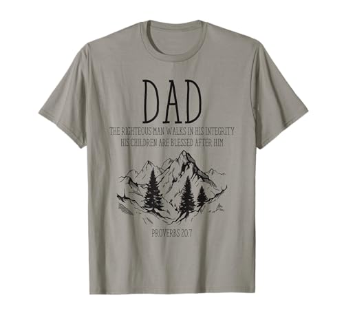Christian Dad Proverbs 20:7 Idea For Dad Versículo de la Biblia Camiseta