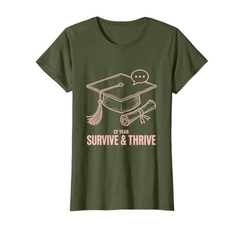 CF Year: Survive & Thrive Graduation Design T-Shirt, Women, Olive Green, X-Small