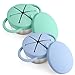 Mity rain Stainless Steel Snack Containers for Toddlers with Spill-Proof Silicone Lids Handles - 3-in-1 Baby Snack Cups, No-Spill Toddler Snack Box (Blue+Green, Two piece set)