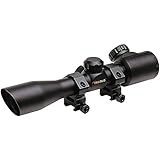 TRUGLO 4x32mm Compact Crossbow Scope with Scope Rings Included| Illuminated BDC / Rangefinder, Black