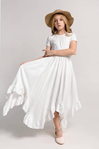 White Dress For Girls Size 8 Boho Long Maxi Flower Girls Dresses For Holiday Party #TOP3