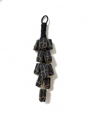 Image of Black Tourmaline Crystal Rough Tumble Chunks, Natural Stone for Protection, Vastu Correction, Negative Energy Shield, Evil Eye Protection, Hanging Ornament (Black)
