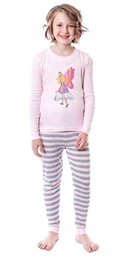 INTIMO Barbie Girls' Child Fairy Princess Magical Tight Fit Sleep Pajama Set