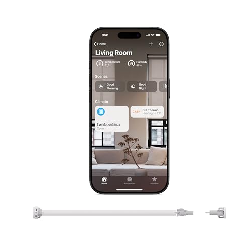 Eve Motionblinds Kit de modernización para estores enrollables (Matter) - Motor para Tubos de diámetro pequeño; actualiza Tus estores;req. Router de Borde Thread;Control por Voz/App/automatizado