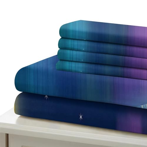 Funda nórdica de microfibra suave con cremallera y estampado digital 3D aurora 7